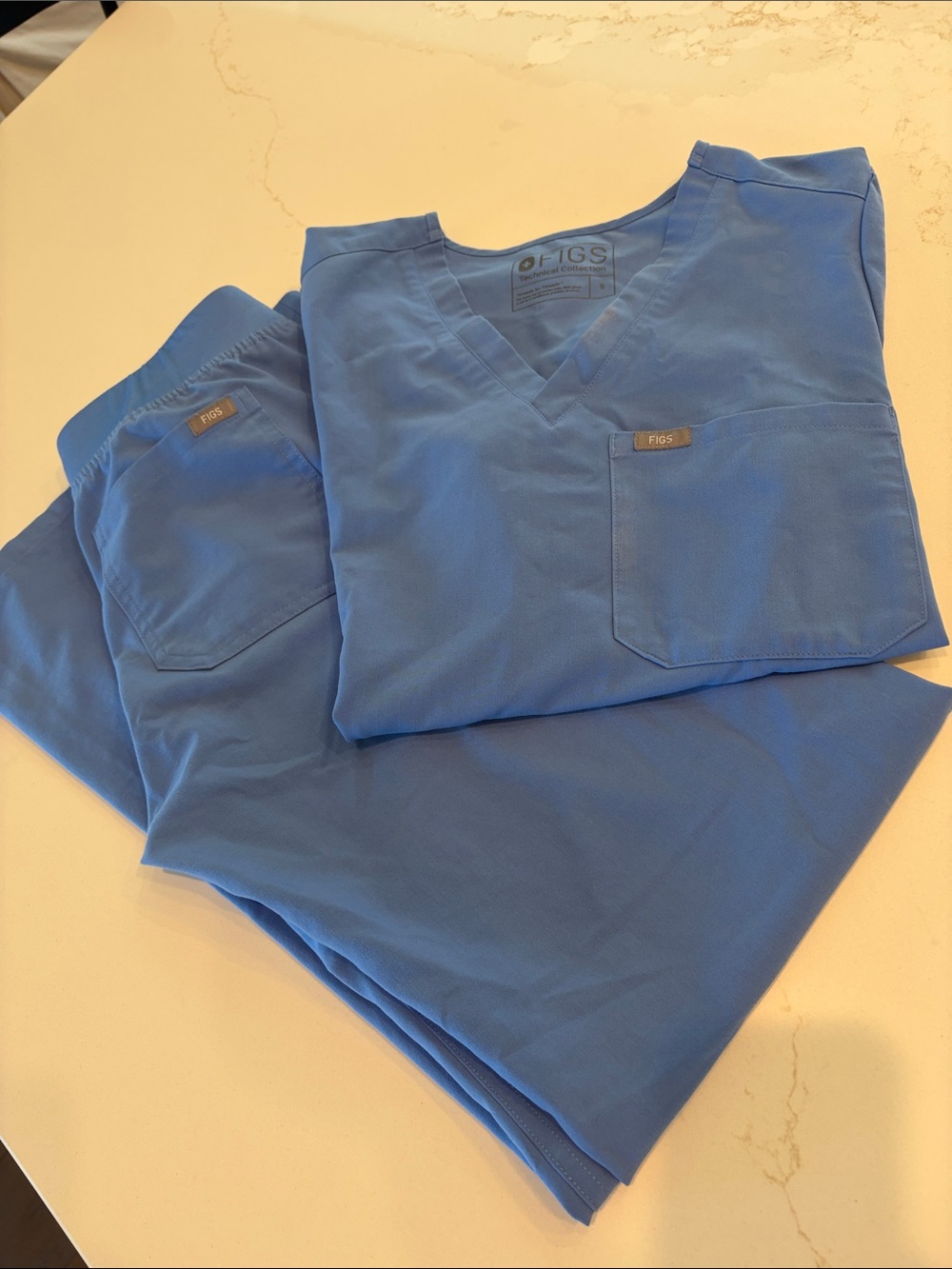 Figs ladies light blue Technical collection Scrub Set, Top S Bottom S Tall